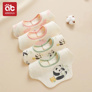 Cotton Gauze Baby Bib Babies Accessories Newborn Baby Apron Feeding Bib 6 Layer Muslin Burp Cloths Kids Saliva Towel New Born