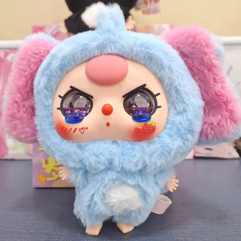 Baby Three Big Head Baby Zipper Bag Serie Vinyl Plush Blind Box Trendy Play Ornament Cute Doll Girl Mysterious Box Surprise Gift