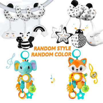 Baby Rainbow Activities Stuffed Animal Stroller Hanging Toy Baby Car Seat Crib Travel Sensory Toys for Babies
