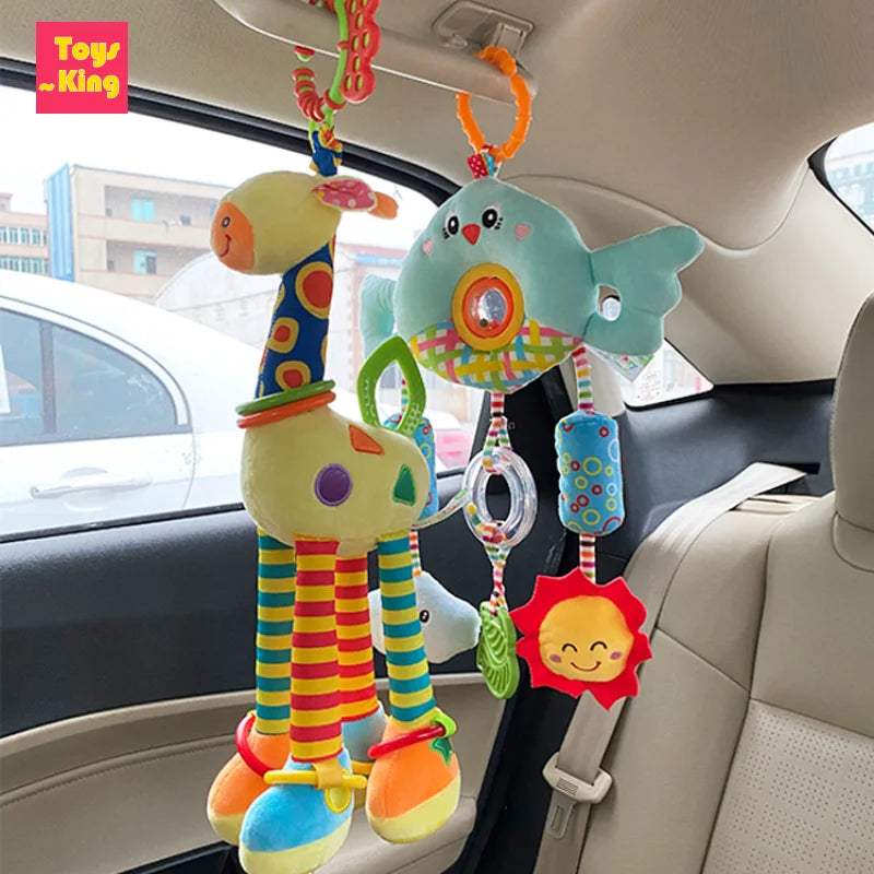 Baby Toys Rattles Giraffe Animal Caterpillar Stroller Hanging Handbells Plush Infant Educational Teether Newborn Toddler Gifts
