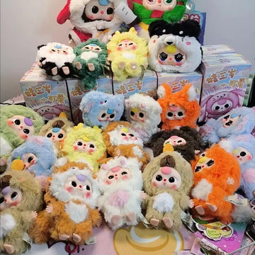 Baby three years old and three generations of cuties Baby three plush series blind box toys trendy play bag pendant cute doll