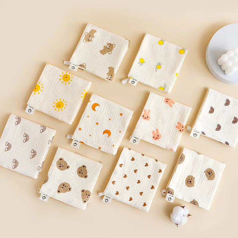 Baby Face Towel Newborn Cotton Items Muslin Baby Bibs Handkerchief Soft Saliva Towel Feeding Burp Cloths Facecloth