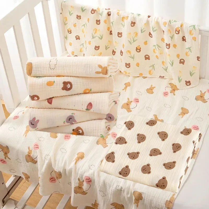 80x80cm Baby Receive Blanket for Newborn Cotton Muslin Swaddle Blanket Bedding Infant Bath Towel Baby Items Mother Kids