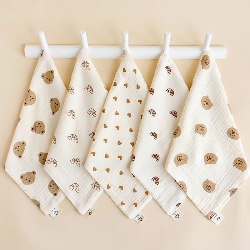 Baby Face Towel Newborn Cotton Items Muslin Baby Bibs Handkerchief Soft Saliva Towel Feeding Burp Cloths Facecloth