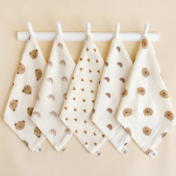 Baby Face Towel Newborn Cotton Items Muslin Baby Bibs Handkerchief Soft Saliva Towel Feeding Burp Cloths Facecloth