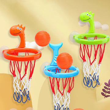 Baby Bath Toy Children Water Play Toys Set Bathroom Bathtub Suction Cup Shooting Basketball Hoop with 3 Balls Bath Toys for Kids