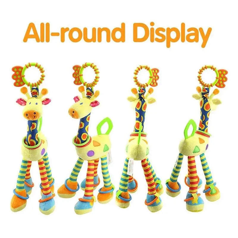 Baby Toys Rattles Giraffe Animal Caterpillar Stroller Hanging Handbells Plush Infant Educational Teether Newborn Toddler Gifts