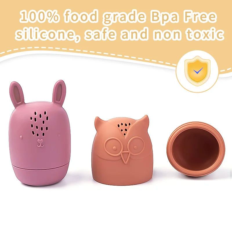Baby Bath Toys Animal Cute Cartoon Toddler Water Toys Swim Bathroom Baby Silicone Sprinkler Bathtub Animal Toy Infant Kids Boys