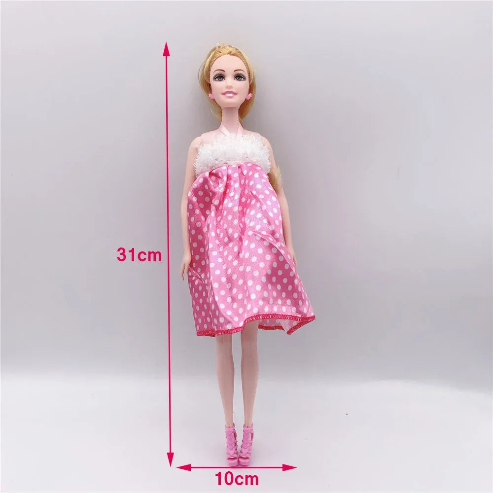 Handmade 11.5 Inches Pregnant Mom with One Baby in Her Belly Doll Girl's Toy Doll with Dress for Girl Color Box 5 Choices